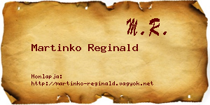 Martinko Reginald névjegykártya
